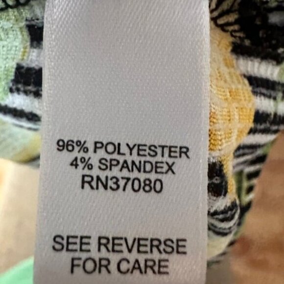 Cato Women's Medium Blouse Fruit Pin Stripes Lemon Motif Polyester RN37080 - Picture 7 of 7